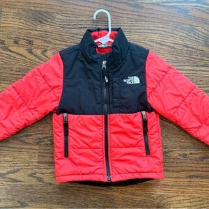 The North Face Toddler Red and Black Puffer Coat Jacket